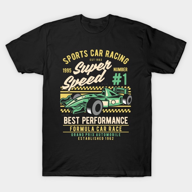 Sports Car Racing, Vintage Retro Classic T-Shirt by CoApparel